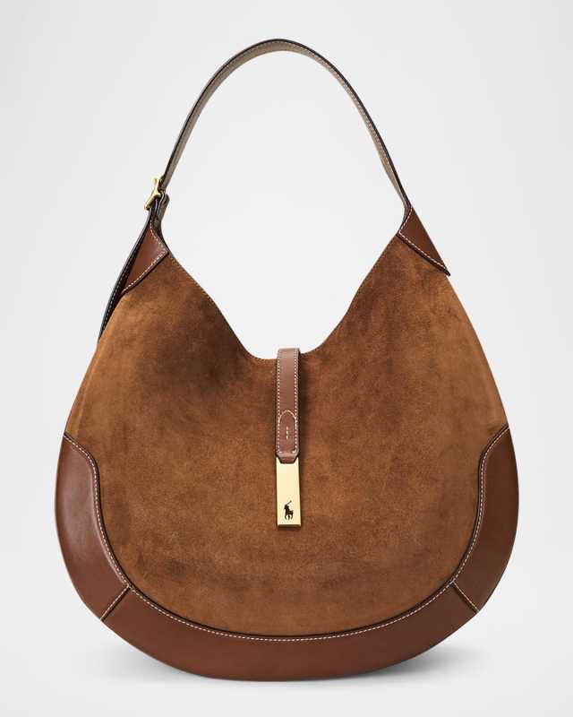 Polo ID Large Suede Shoulder Bag
